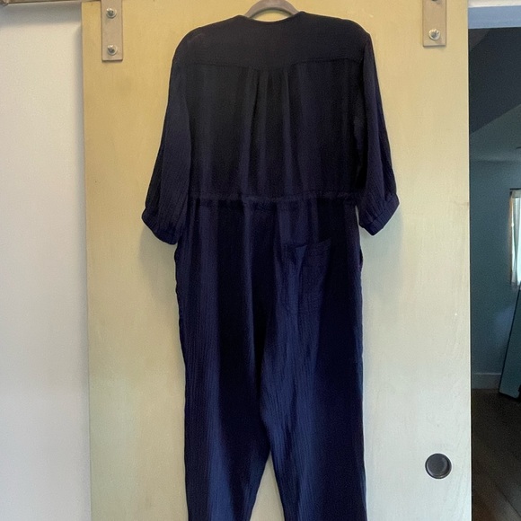 Anthropologie Sundry waisted Cotton Gauze Crop Jumpsuit Large excellent conditio - Picture 7 of 8